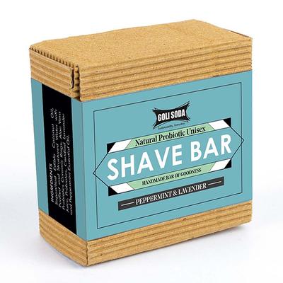 Goli Soda Natural Probiotic Unisex Shave Bar - Peppermint & Lavender 95 gm - Soaps