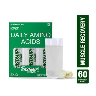 Fast&Up Recover Daily Amino Acids - Raspberry Flavour Tablet (Pack of 3 x 20's) - Amino Acids
