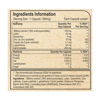 Pure Nutrition Bilberry Veg Capsule 60's - Vital Health