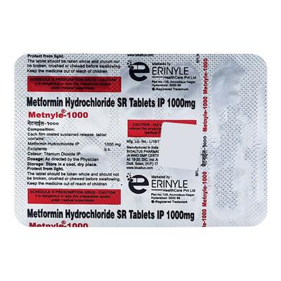 METNYLE 1000mg Tablet 10's - Diabetes-Ant