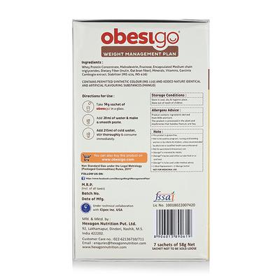 Hexagon Nutrition Obesigo Powder - Mango Shake Flavour 406 gm - Weight Loss