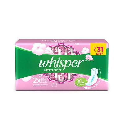 Whisper Ultra Soft (XL) 30's - Sanitary Napkins