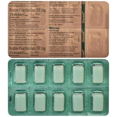 2baconil Icy Mint 2 mg Chew Gum 10's - Nicotine Gums/Lozenges