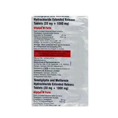 Glipijub M Forte Tablet 10'S - Diabetes-Ant