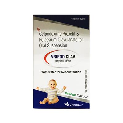 VRIPOD CLAV ORANGE FLAVOUR Oral Suspension 30ml - Bacterial Infections-Cep