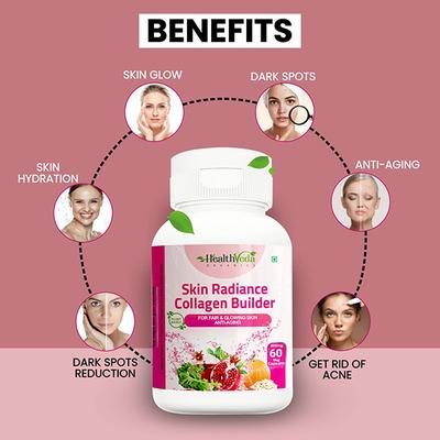 Health Veda Skin Radiance Collagen Builder 800 mg Veg Capsule 60's - Multi-Vitamins