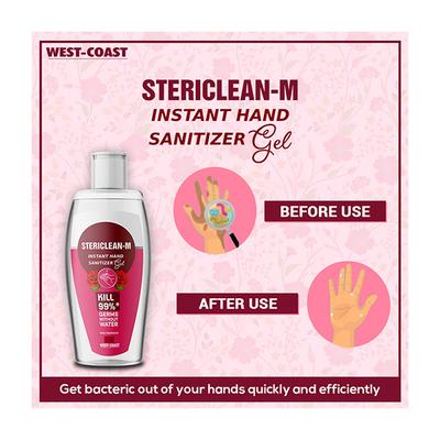 Stericlean-M Instant Hand Sanitizer Gel - Rose Flavour 200 ml - Hand Sanitizer