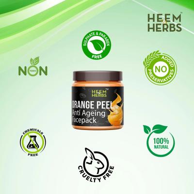 Heem & Herbs Anti Ageing Face Pack - Orange Peel 80 gm - Face Packs