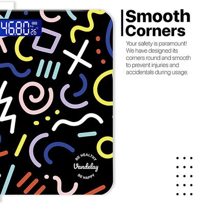 Vandelay Spirit Series Body Weighing Scale - Squiggly Lines - Weighing Scale