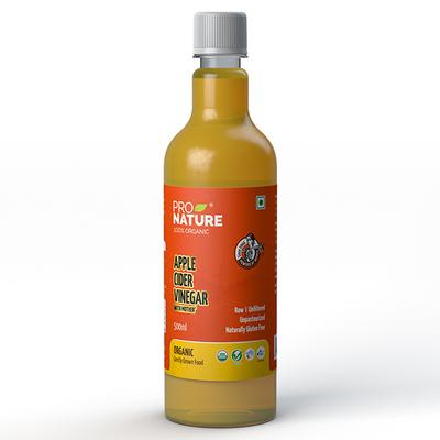 Pro Nature Organic Apple Cider Vinegar with Mother 500 ml - Apple Cider Vinegar - Acv