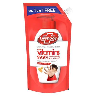 Lifebuoy Germ Protection Total 10 Protect Handwash with Vitamins (Buy 1 Get 1 Free) 725 ml - Hand Wash & Soaps