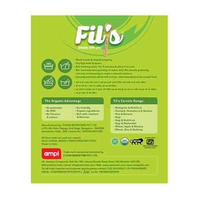 Fil's Organic Baby Cereal With Milk, Oatmeal & Rice (8-24 Months) 300 gm - Baby And Infant Supplements
