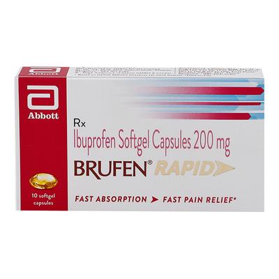 BRUFEN RAPID 200mg Softgel Capsule 10's - Pain relief-Nsa