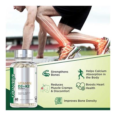 Nirvasa Vitamin D3 + K2 Capsule 60's - Multi-Vitamins