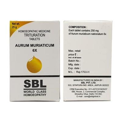 SBL Aurum Muriaticum 6X Tablet 25 gm - Bio-Chemic