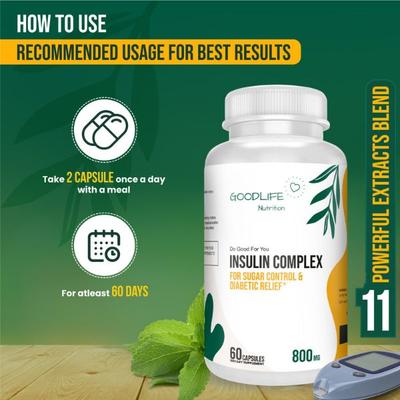 Goodlife Nutrition Insulin Complex 800 mg Dietary Supplement Capsule 60's - General Health