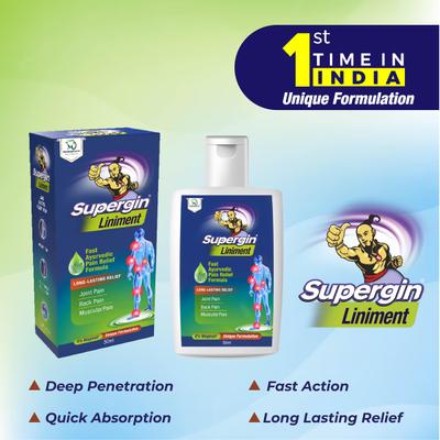 Medopharm Supergin Ayurvedic Pain Relief Liniment 50 ml - Pain Relief Oil
