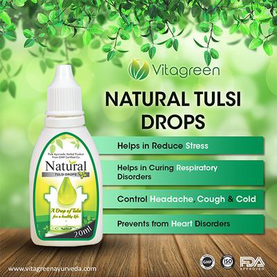 VitaGreen Natural Tulsi Drops 20 ml - Herbal Dietary Supplement