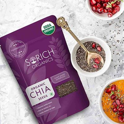 Sorich Organics USDA Certified Organic Chia Seeds 200 gm - Nutritional Bars