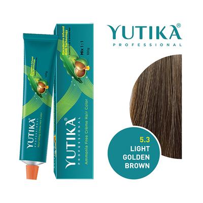 Yutika Creme Hair Color - 5.3 Light Golden Brown 100 gm - Crème