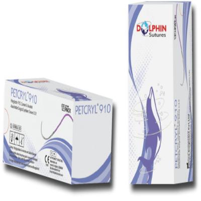 Dolphin Petcryl Polyglactin 910 Coated & Braided Suture (DS 2317) (90 cm) (2-0) - Sutures