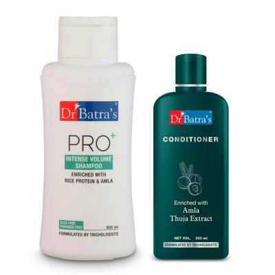 Dr Batra's PRO+ Intense Volume Shampoo 500 ml + Conditioner 200 ml - Hair Treatment