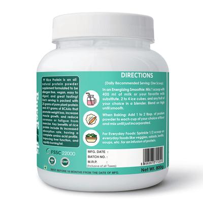 PureFoods PF Rice Protein Powder - Unflavoured 800 gm - Protein Drink