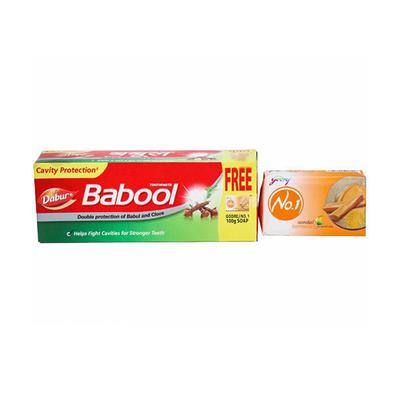 Dabur Babool Toothpaste 175 gm (Free Godrej No.1 Soap 65 gm) - Soaps