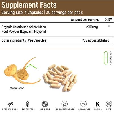 Rooted Active Naturals Maca Root Veg Capsule 90's - Sexual Healthcare