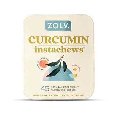Zolv Curcumin Sugar Free Instachews Tablet - Peppermint 45's - Herbal Dietary Supplement