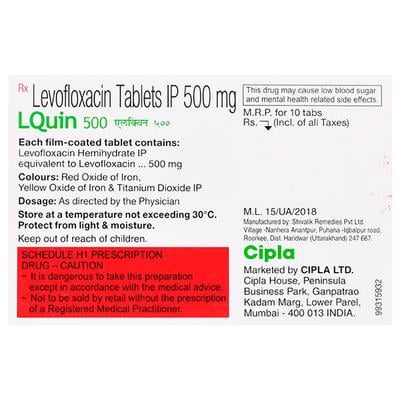 Lquin 500mg Tablet 10'S - Bacterial Infections-Qui