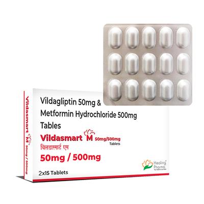 VILDASMART M 50/500mg Tablet 15's - Diabetes-Ant