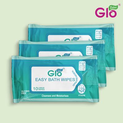 Glo Tislac Easy Bath Wipes 10's - Tissues & Wipes