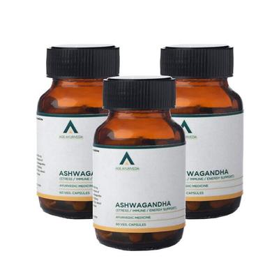 Age Ayurveda Ashwagandha Veg. Capsule (Pack of 3 x 60's) - Ashwagandha
