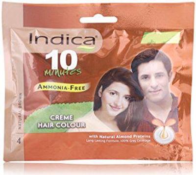 Indica 10 Minutes Creme Hair Colour Sachet - Natural Brown - Sachet/Shampoo