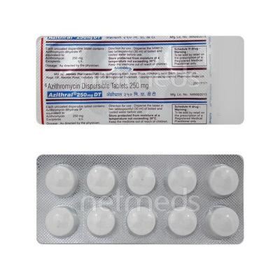 Azithral DT 250mg Tablet 10'S - Bacterial Infections-Mac