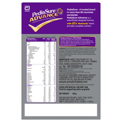 Pediasure Advance Plus Powder - Vanilla Delight Flavour 400 gm (Refill Pack) - Kids Nutrition