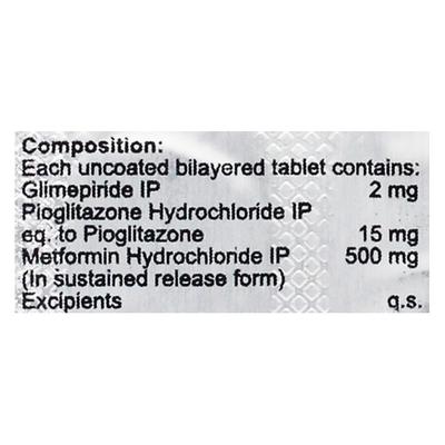 Glorimet PG 2/500/15mg Tablet 10'S - Diabetes-Ant