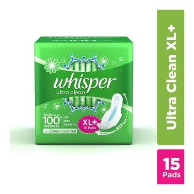 Whisper Ultra Clean Wings (XL plus) Sanitary Pad 15's - Sanitary Napkins