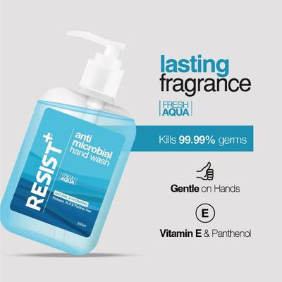RESIST+ AntiMicrobial Hand Wash - Fresh Aqua (Pack of 3 X 250 ml) - Hand Sanitizer