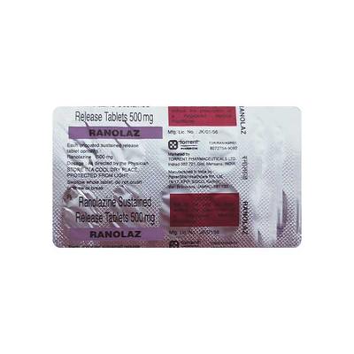 Ranolaz 500mg Tablet 10'S - Angina