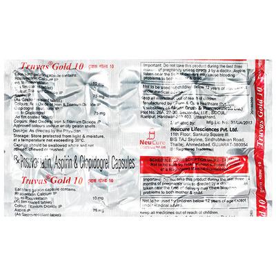 TRUVAS GOLD 10 Capsule 10's - High Cholesterol-Dys