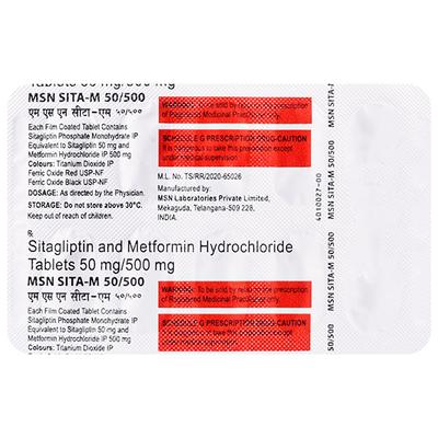 MSN SITA M 50/500 Tablet 10's - Diabetes-Ant