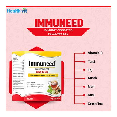 Healthvit Immuneed Immunity Booster Kawa-Tea Mix sachet (Pack of 30 x 2.5 gm) - Vitamin C