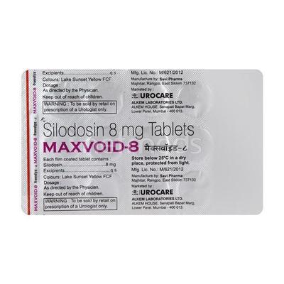 Maxvoid 8mg Tablet 15'S - Bladder And Prostate Disorders-Dru