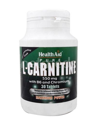 HealthAid L Carnitine 550 mg with Vitamin B6 & Chromium Tablet 30's - Amino Acids