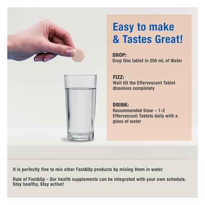 Fast&Up L-Arginine 1500 mg Effervescent Tablet - Tangy Orange Flavour 20's - Amino Acids