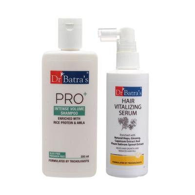 Dr Batra's PRO+ Intense Volume Shampoo 200 ml + Hair Vitalizing Serum 125 ml - Hair Treatment