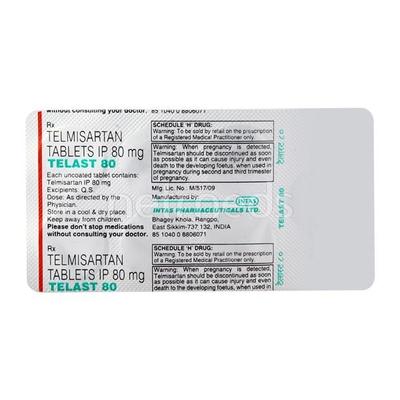 Telast 80mg Tablet 7'S - Hypertension-Ang
