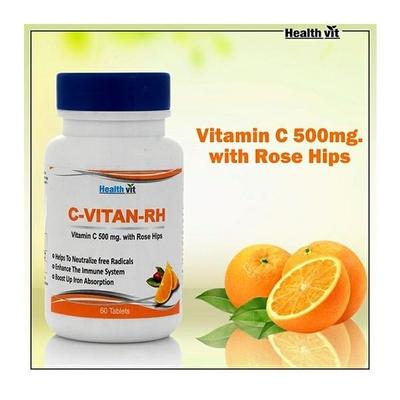 HealthVit C-Vitan-Rh Vitamin C 500 mg with Rosehips Chewable Tablet 60's - Vitamin C